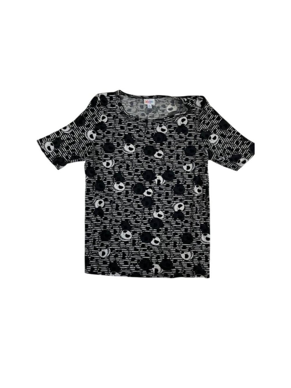 LuLaRoe Nightmare Before Christmas T-Shirt XL Jack Skellington Black White